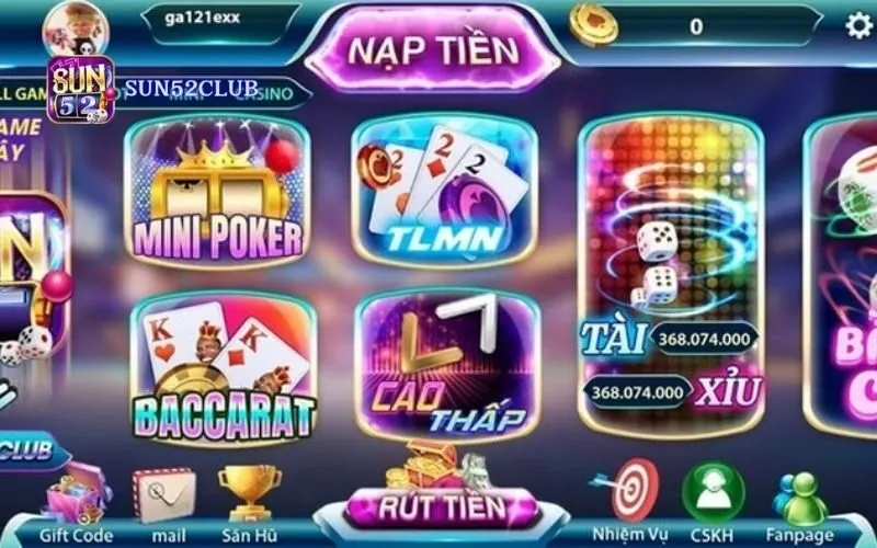 Chơi game bài quốc tế Sun52: Hội tụ game bài hấp dẫn nhất