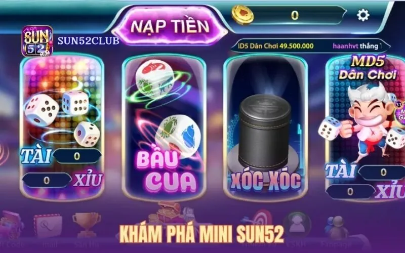 Mini game Bầu cua Sun52: Hướng dẫn chi tiết từng bước